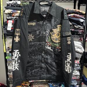 Y2K MRG Made Right Genuine Military Style Heavy Button Up Shirt Size 2xl